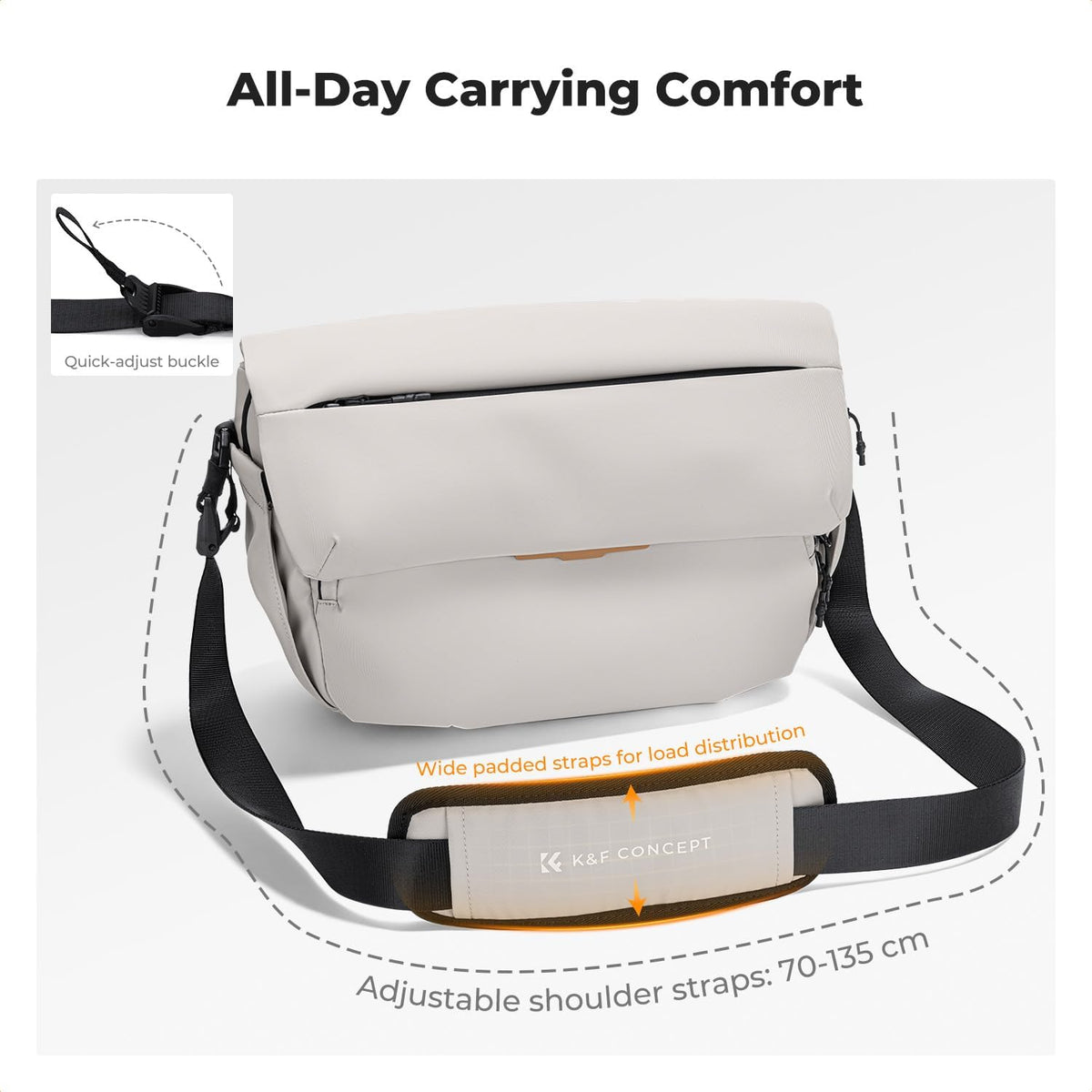 K&F CONCEPT Camera Sling Bag, 15L Crossbody Bag with Laptop Compartment