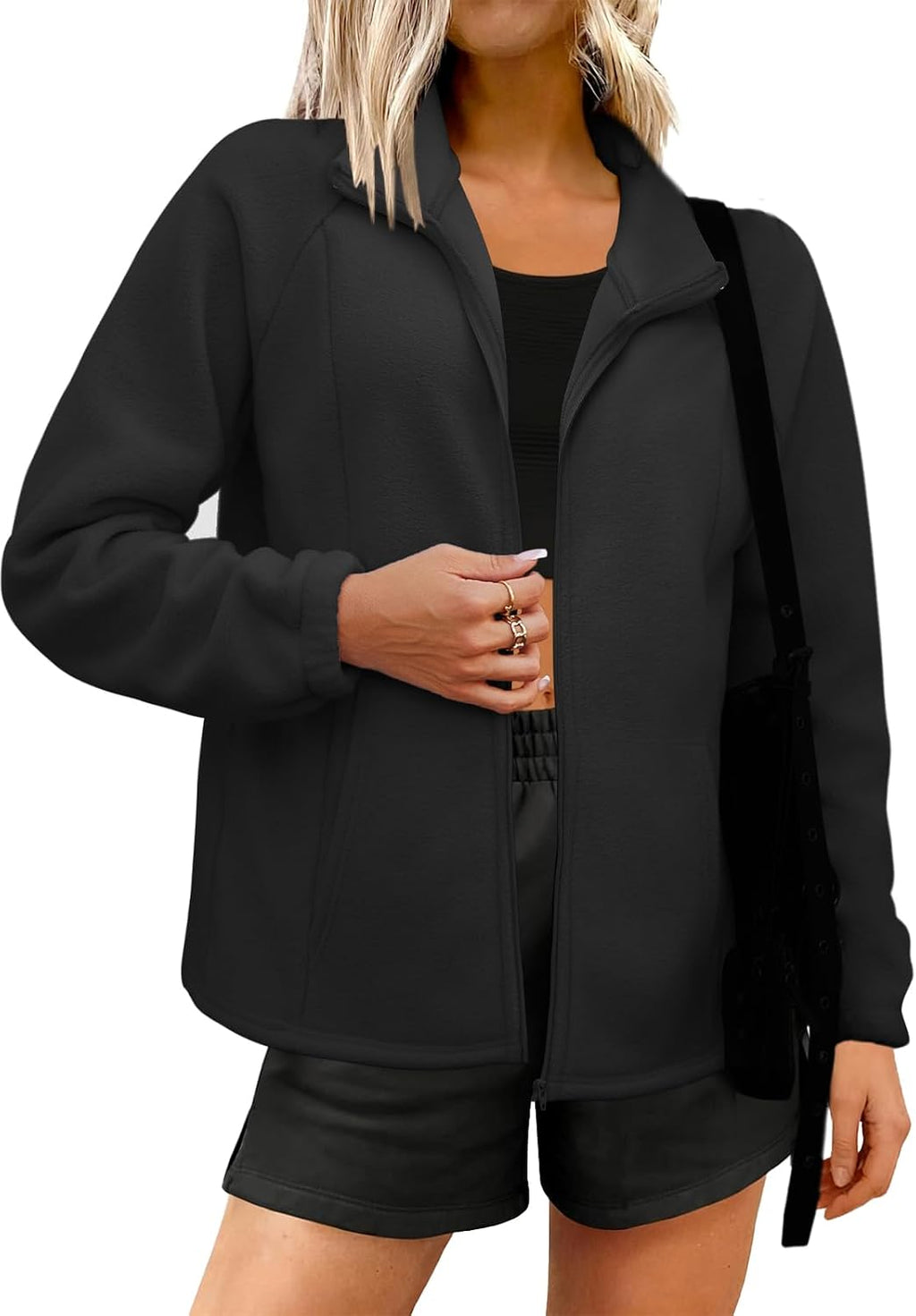 UEAL Womens Zip Up Fleece Jacket