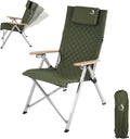 Aluminum Reclining Camping Chair, Heavy Duty Folding Lawn Chairs with 4-Stage Adjustable High Back for Adults, Compact Foldable Outdoor Patio Reclining Chair (Green, 1 Pack)