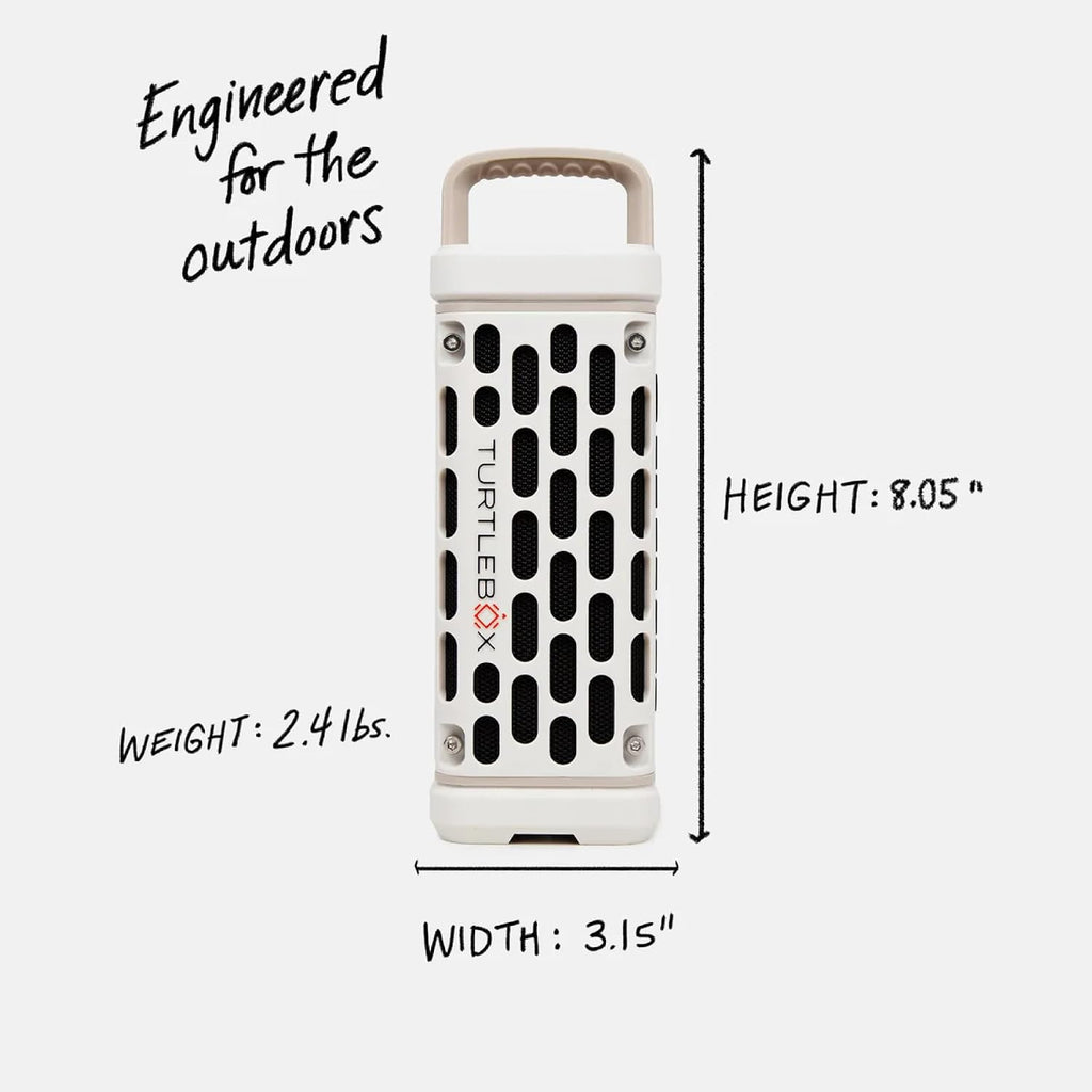 Turtlebox Ranger, Ultra-Portable Bluetooth Speaker, Waterproof, Ivory