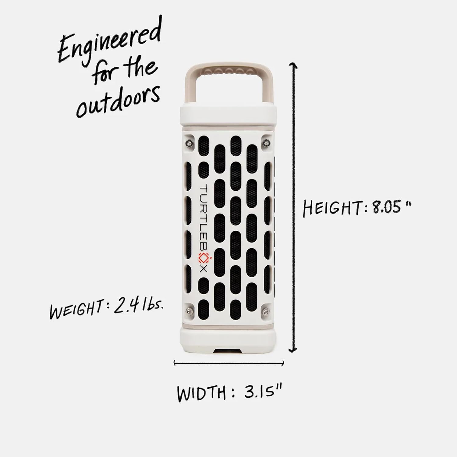 Turtlebox Ranger, Ultra-Portable Bluetooth Speaker, Waterproof, Ivory