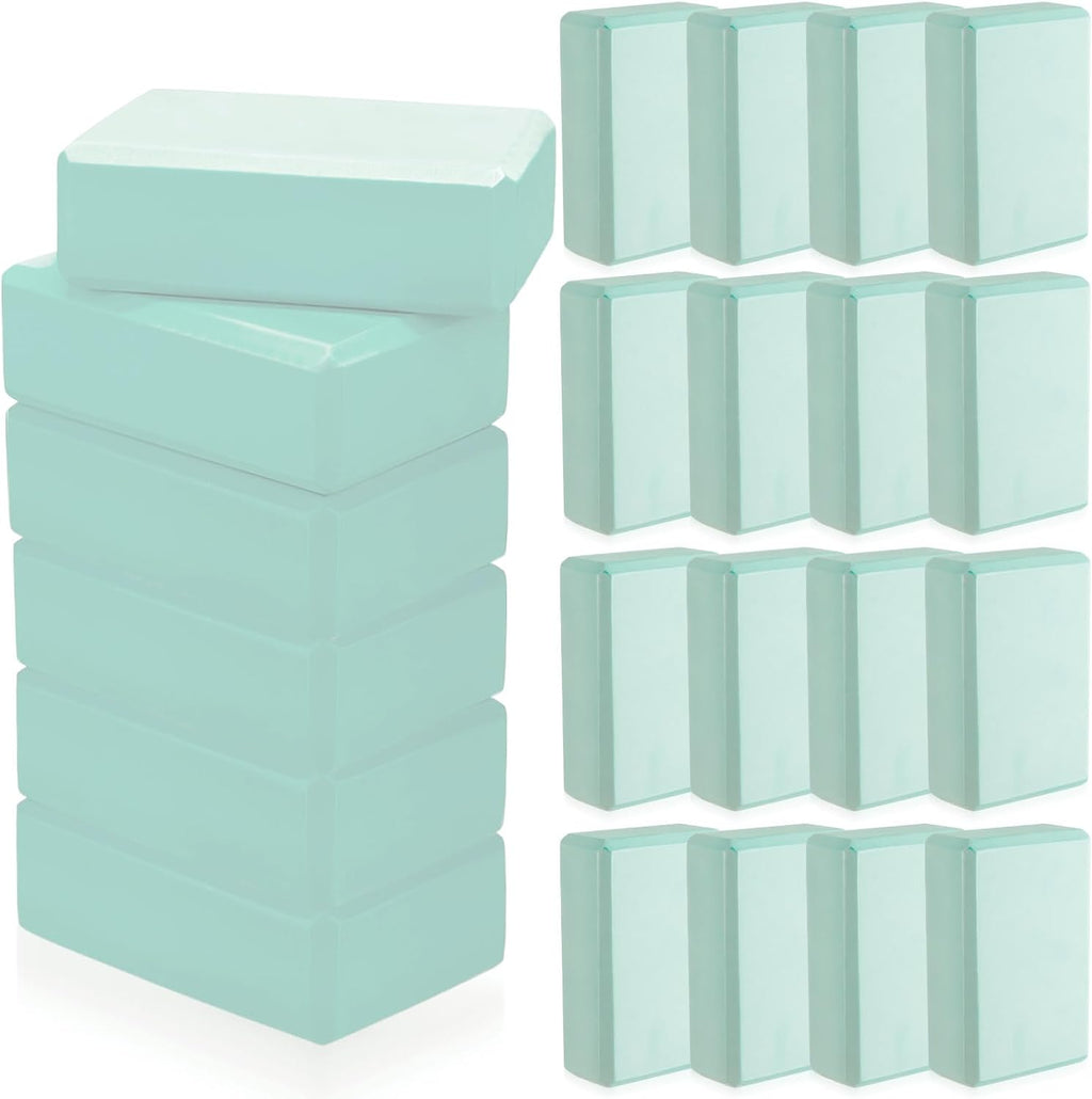 Outus 20 Pcs Yoga Blocks Bulk 9 x 6 x 3 Inch High Density Bricks to Improve Strength Flexibility Balance Soft Non Slip Gymnastic Blocks for Yoga Sports