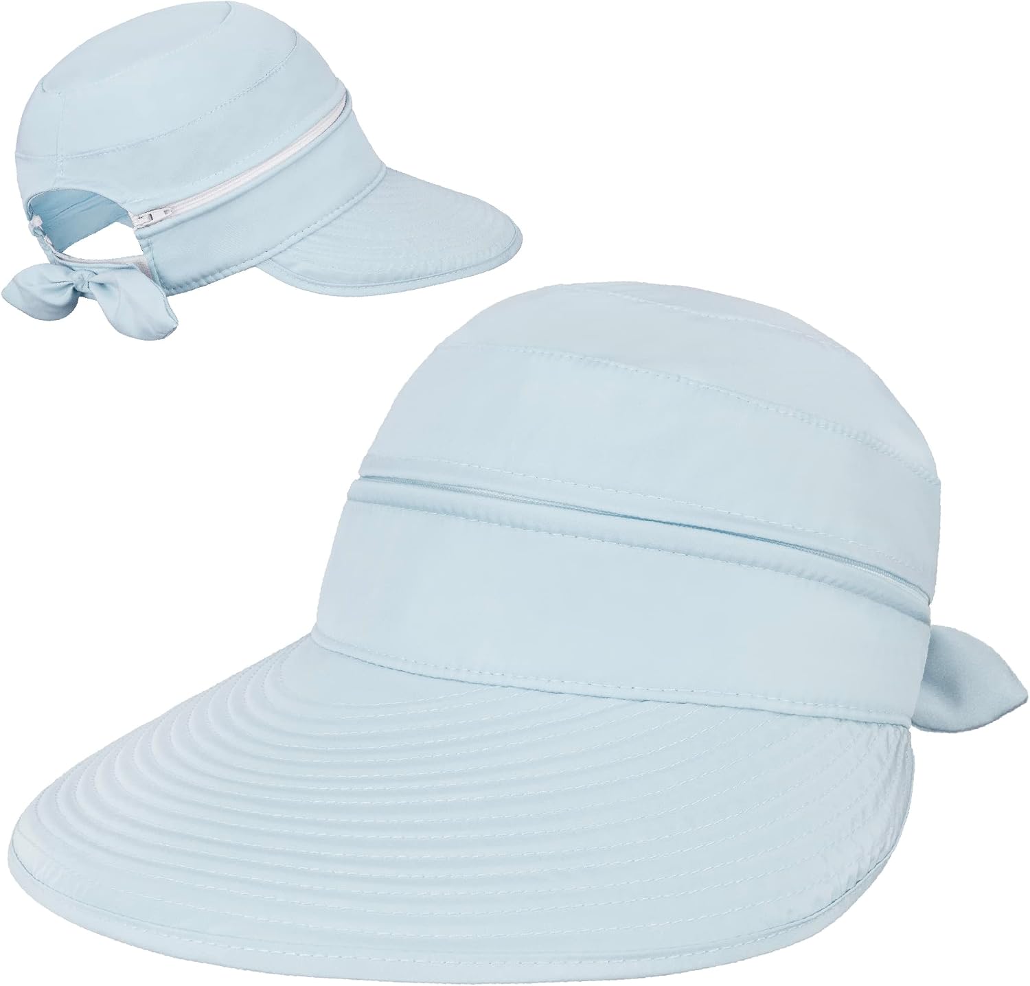 SUN CUBE Womens Sun Hat UV Protection Wide Brim Zip-Off Golf Visor