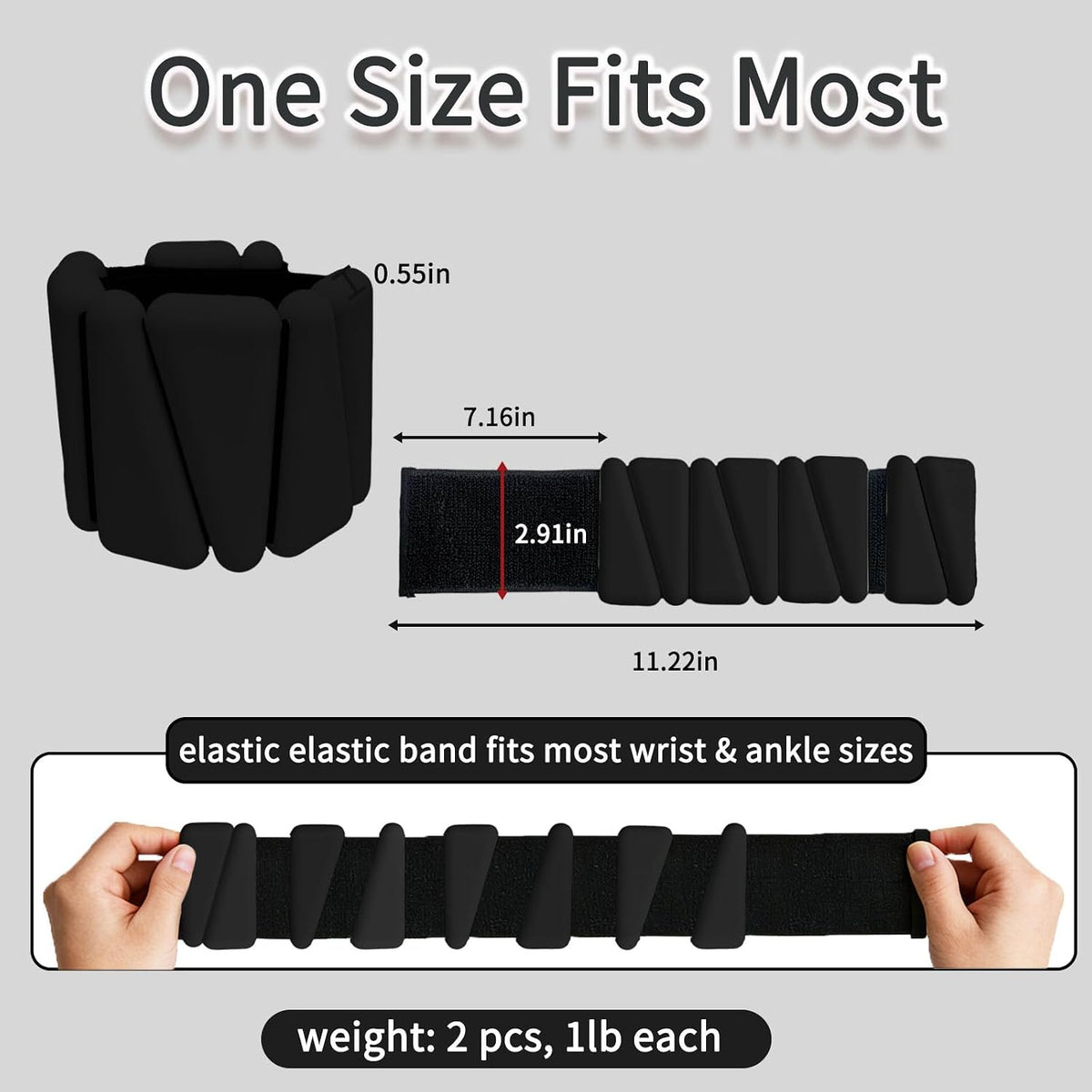 Wrist Weights set for Women, 2 sets of 1 lb each, Silicone Ankle & Wrist Weights for Women & Men, Adjustable Weight fit for Yoga, Dance,Hiking, Jogging,Pilates, Aerobic Exercise and Strength Exercise