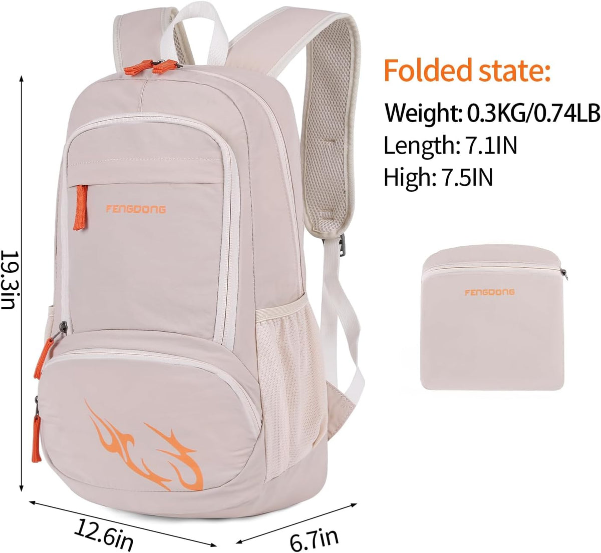 FENGDONG 35L Lightweight Foldable Waterproof Packable Travel Small Hiking Backpack Daypack for men women