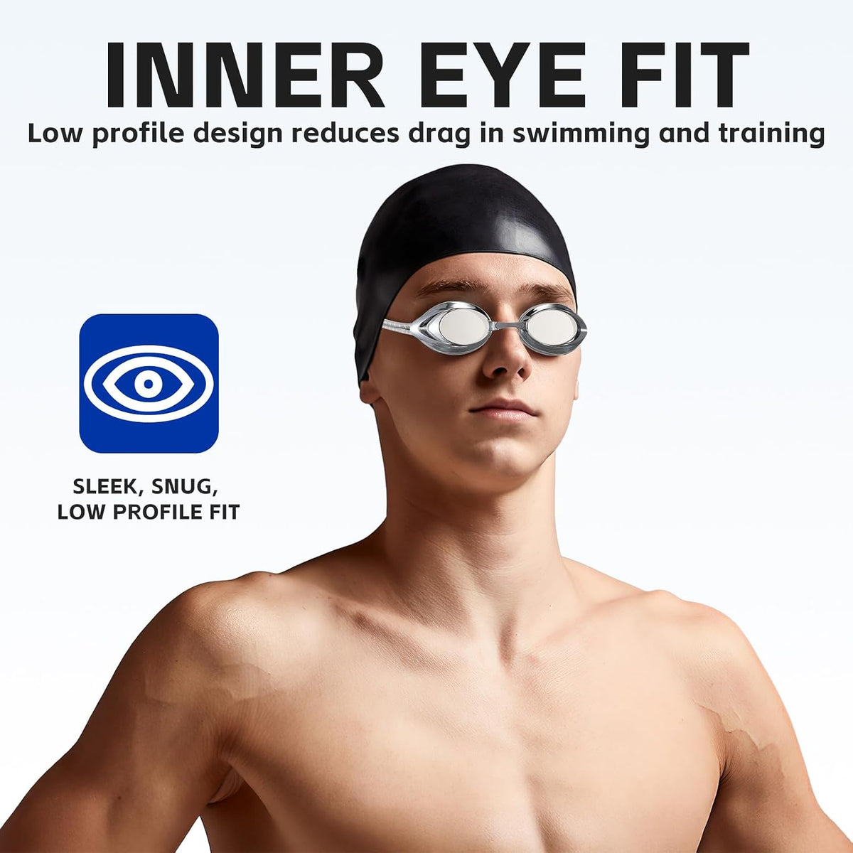 Racing Swim Goggles for Adult Men Women with Bungee Strap No Leaking