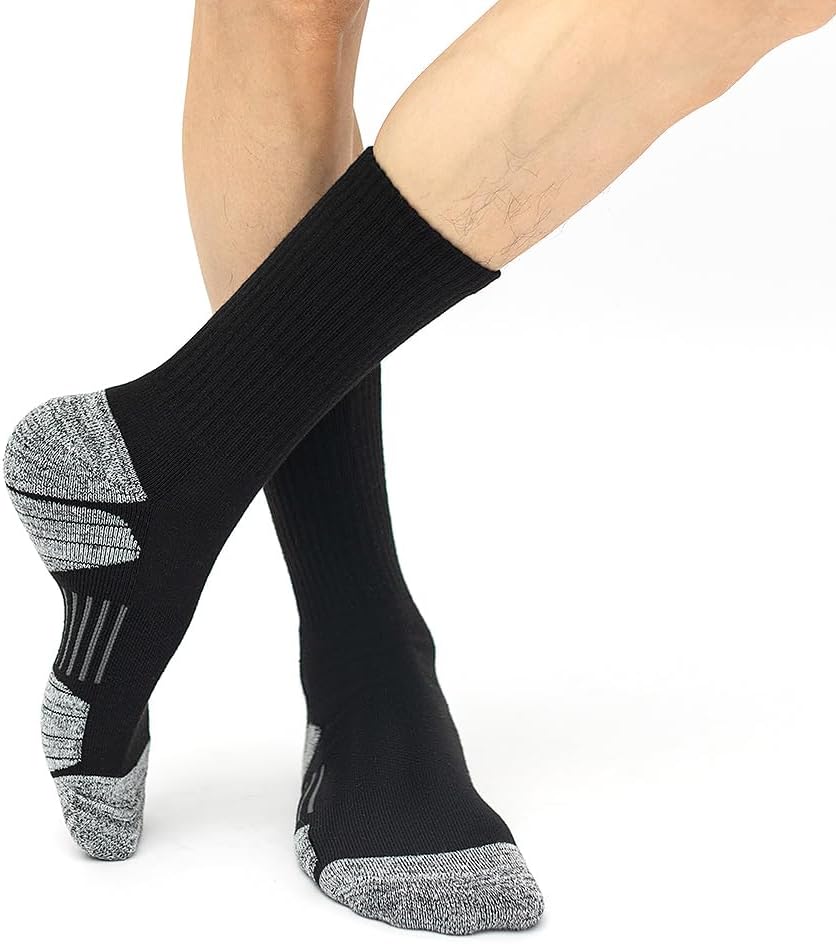 JOYNÉE 8 Pairs Mens Athletic Crew Socks Cushion Running Work Breathable Outdoor Socks for Men