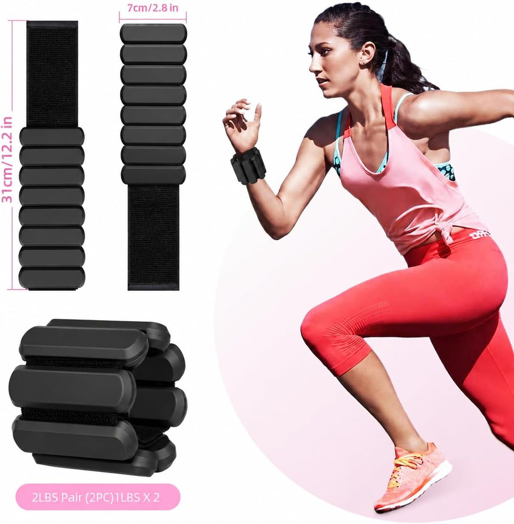 Adjustable Ankle Weights,Wrist Weights for Women & Men,Set of 2 (1Lb Each),Perfect for Walking,Running,Yoga,Pilates,Gym,Strength Training. Weighted wristbands are designed for home gym workouts