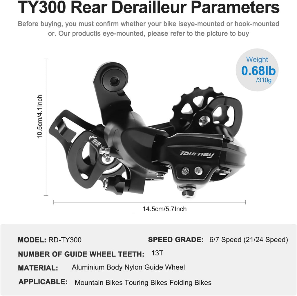 Tourney Rear Derailleur RD-TY300 6/7 Speed Derailleur Direct Mount