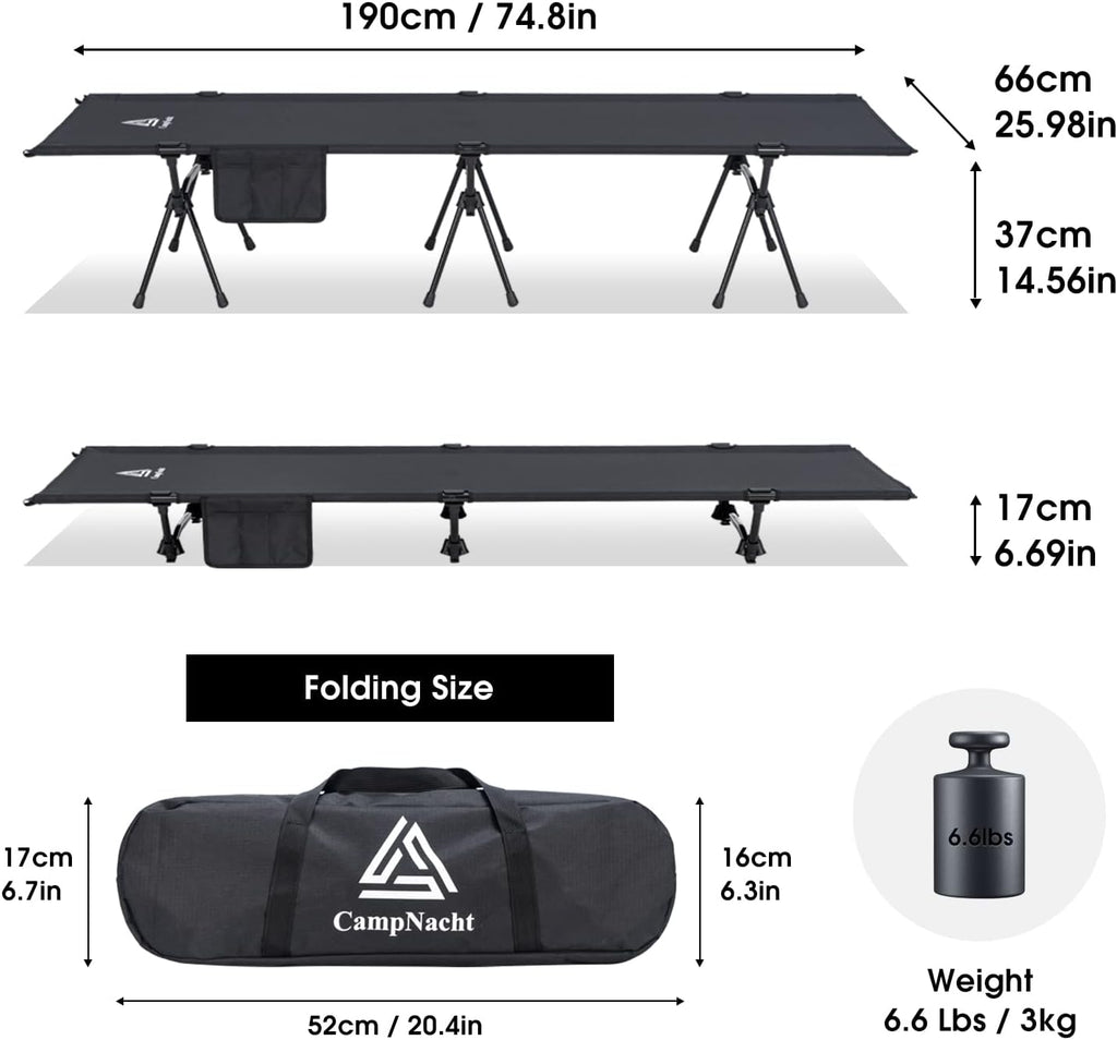 Ultralight Camping Cot for Adults, Aluminium Backpacking Folding Bed