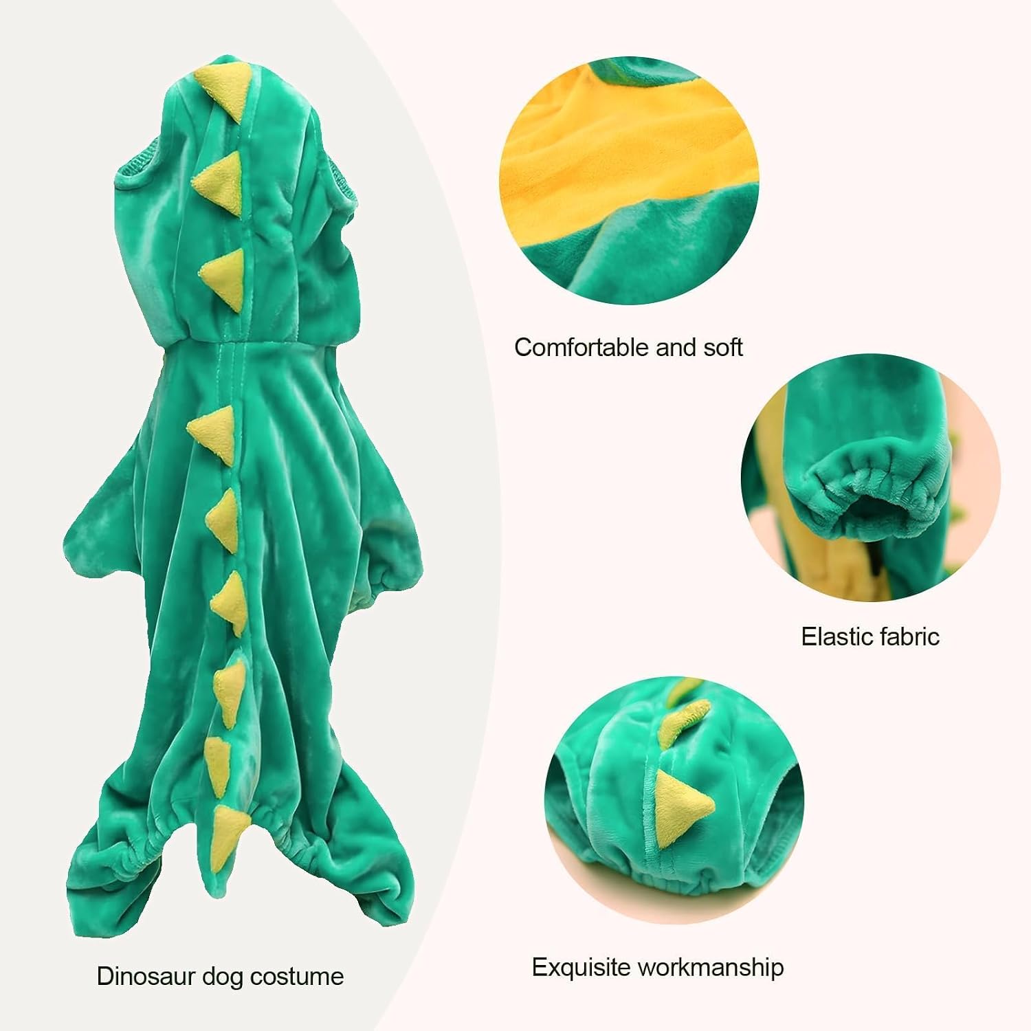 Hotumn Dinosaur Dog Halloween Costume Pet Dino Hoodie for Large Dogs (XXX-Large, Green)