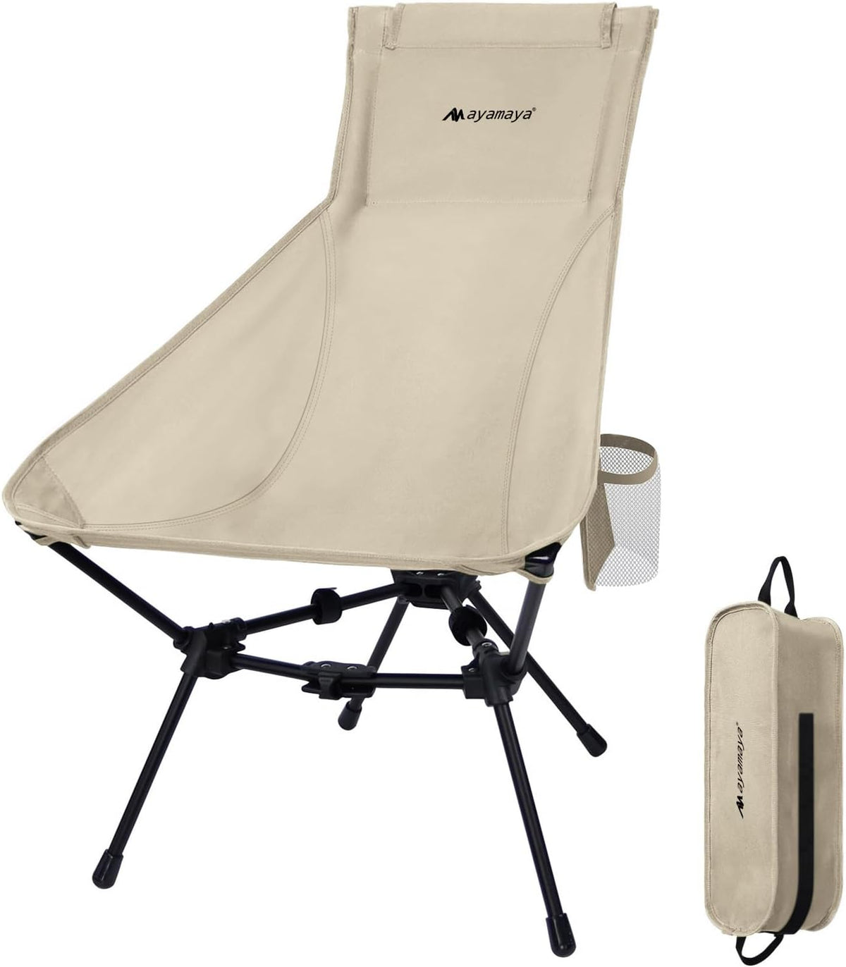 AYAMAYA Ultralight Highback Camping Chair for Camping, Aluminum Widen Frame