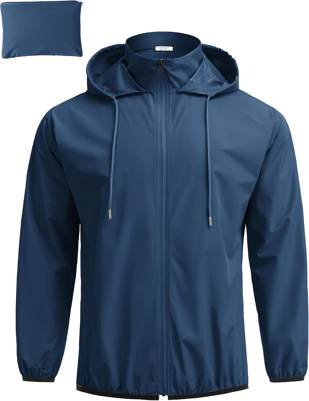 COOFANDY Men's Light Rain Jacket Packable Waterproof Raincoat Windbreaker