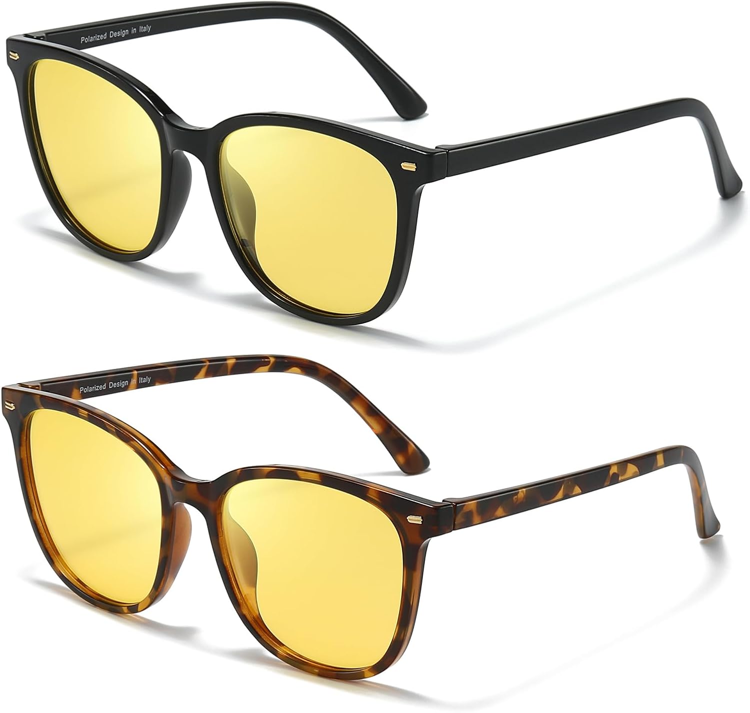FIMILU 2 Packs Sunglasses for Women Polarized UV400 Protection Lens Big Frame Fashion Glasses Trendy Stylish Shade