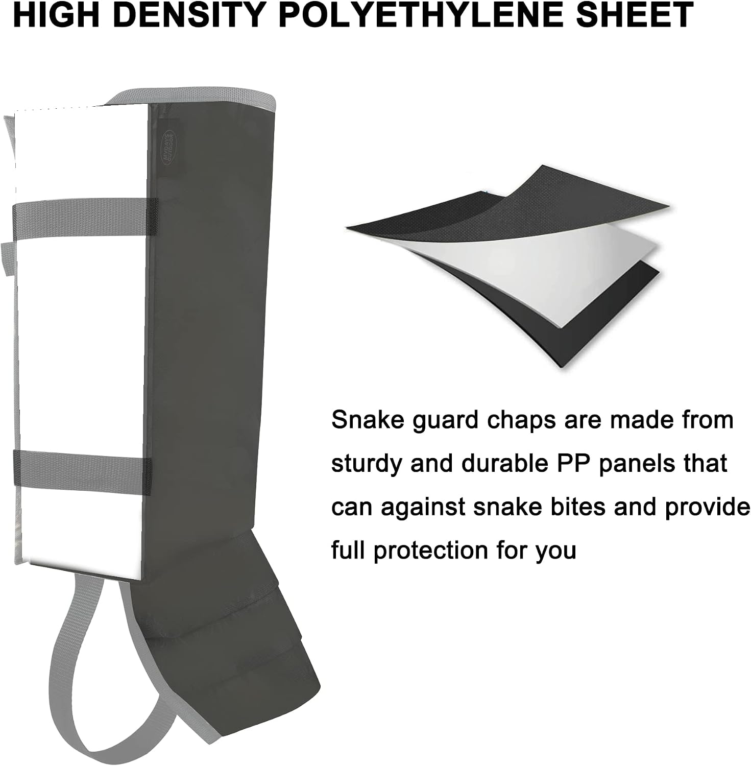 MDSTOP Snake Gaiters Leg Guards, Waterproof Snake Guards, Adjustable Snake Bite Protection for Lower Legs, Snake Chaps for Men & Women, Snake Proof Gaiters for Hunting,Outdoor and Farm Working