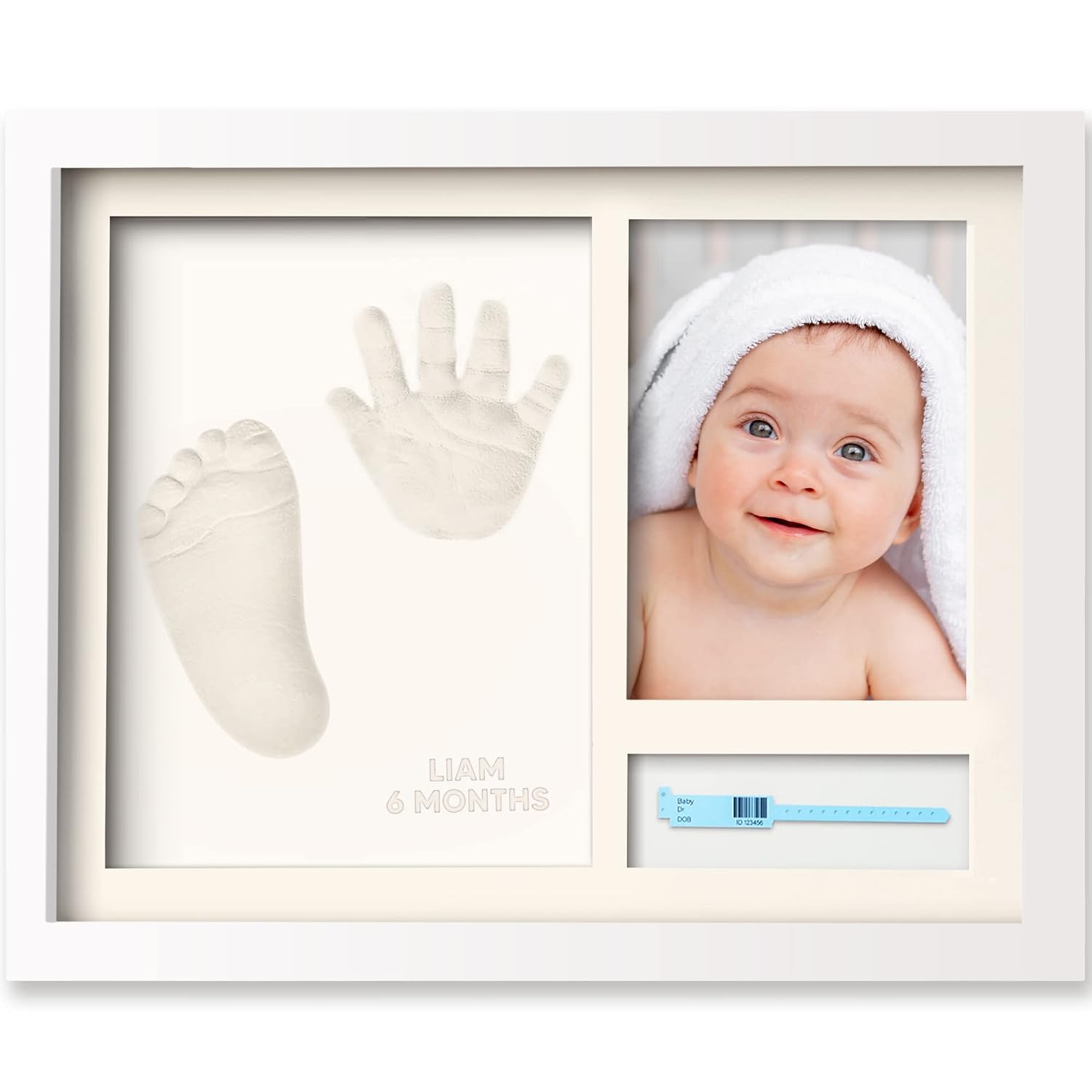 KeaBabies Baby Footprint Kit, Clay Paw Print Kit, Newborn (Alpine White)