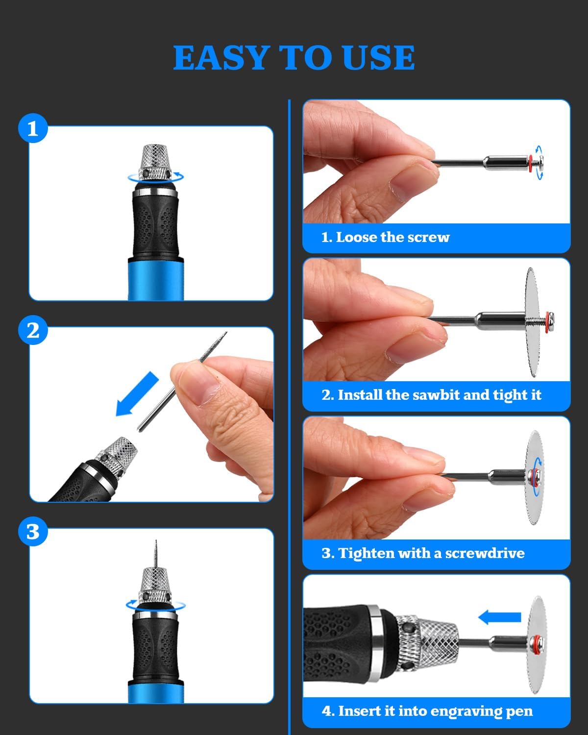 Cordless Engraving Pen with LCD Display & Anti-Slip Grip,31 Bits & 5 Speeds, Electric Engraving Tool Kit for All Materials,Gifts for Artists, DIYers, Beginner, Blue