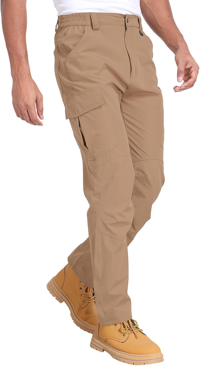 Men's Hiking Cargo Pants Water Resistant Quick Dry Lightweight Pants with 6 Pockets Tactical Work Pants