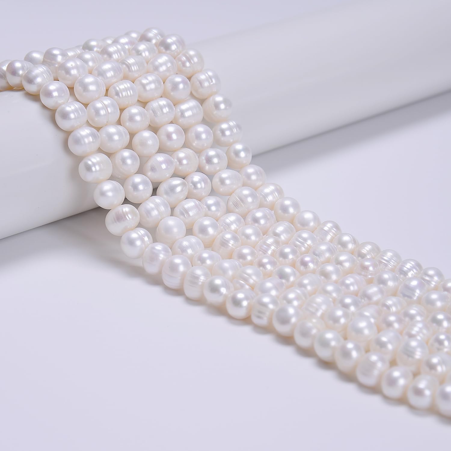 AD Beads Natural Freshwater White Pearl Round Beads 15" 4mm 6mm 8mm 9mm 10mm 11mm 12mm (8-9mm)