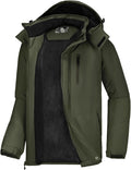 CAMELSPORTS Mens Winter Jacket Waterproof Warm Snow Ski Jackets Faux Fur Fleece Rain Coats with Removable Hood