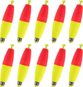 Alwonder 10-Pack Fishing Bobbers Floats, Weighted Bobbers for Fishing Cigar EVA Foam Snap-on Floats Corks Floaters Buoys for Crappie Bass Panfish Bluegills Trout