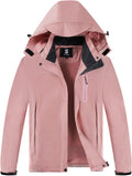 Womens Waterproof Rain jacket Lightweight Raincoat with Removable Hood