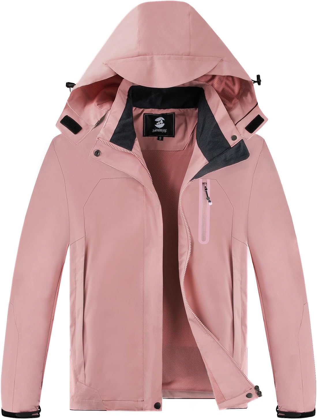 Womens Waterproof Rain jacket Lightweight Raincoat with Removable Hood