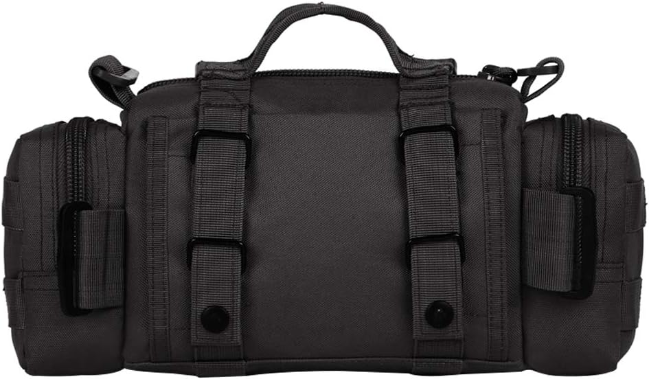 Utility 3P Military Tactical Duffle Waist Bags MOLLE Assault Shoulder Backpack Multifunction EDC Pouches Heavy Duty Fanny Packs (Black)