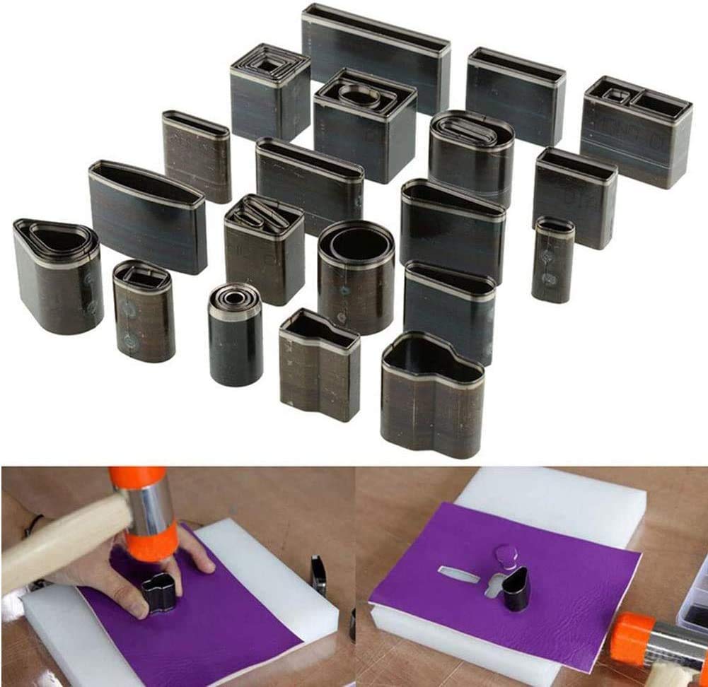 39 Shape Style Hollow Hole Puncher Leather Punching Tool,Mold Punching Die Set for Handmade DIY Leather Cutting Dies