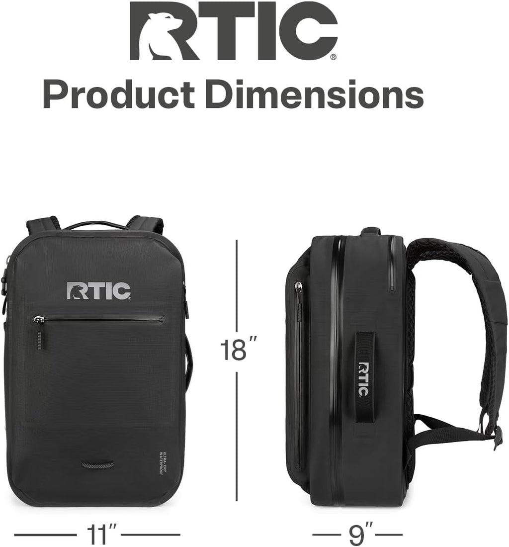 RTIC Ultra Dry Backpack Waterproof 26 L, Black & Graphite