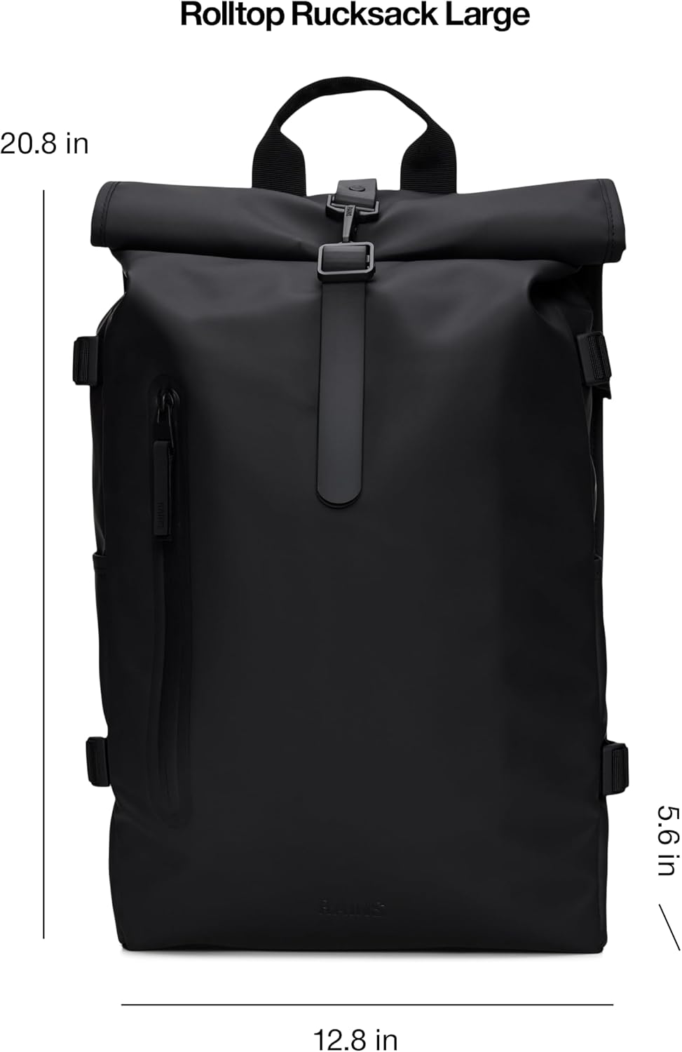 RAINS Rolltop Rucksack Large Waterproof Laptop Backpack for Men, Commuter