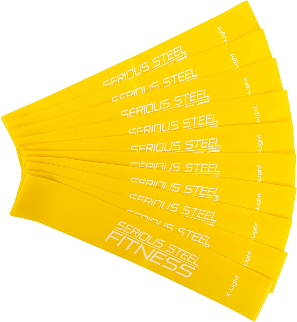 Serious Steel Fitness Mini Resistance Loop Bands | Rehab and Prehab Stretch Bands | 12" Exercise Workout Bands (Sets of 5 Pack and Sets of 10 Pack Trainer Options Available!)