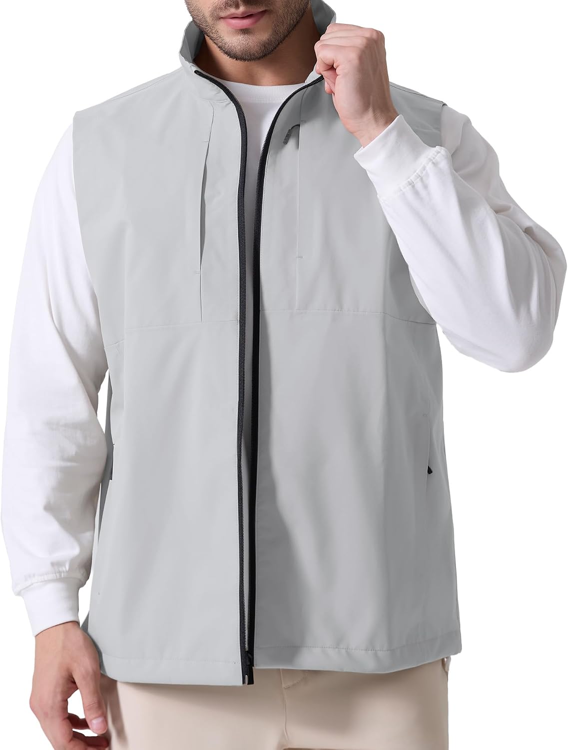 Susclude Men's Quick Dry Lightweight Softshell Vest Windproof Sleeveless Jacket for Fishing Work Golf Hiking Casual Travel