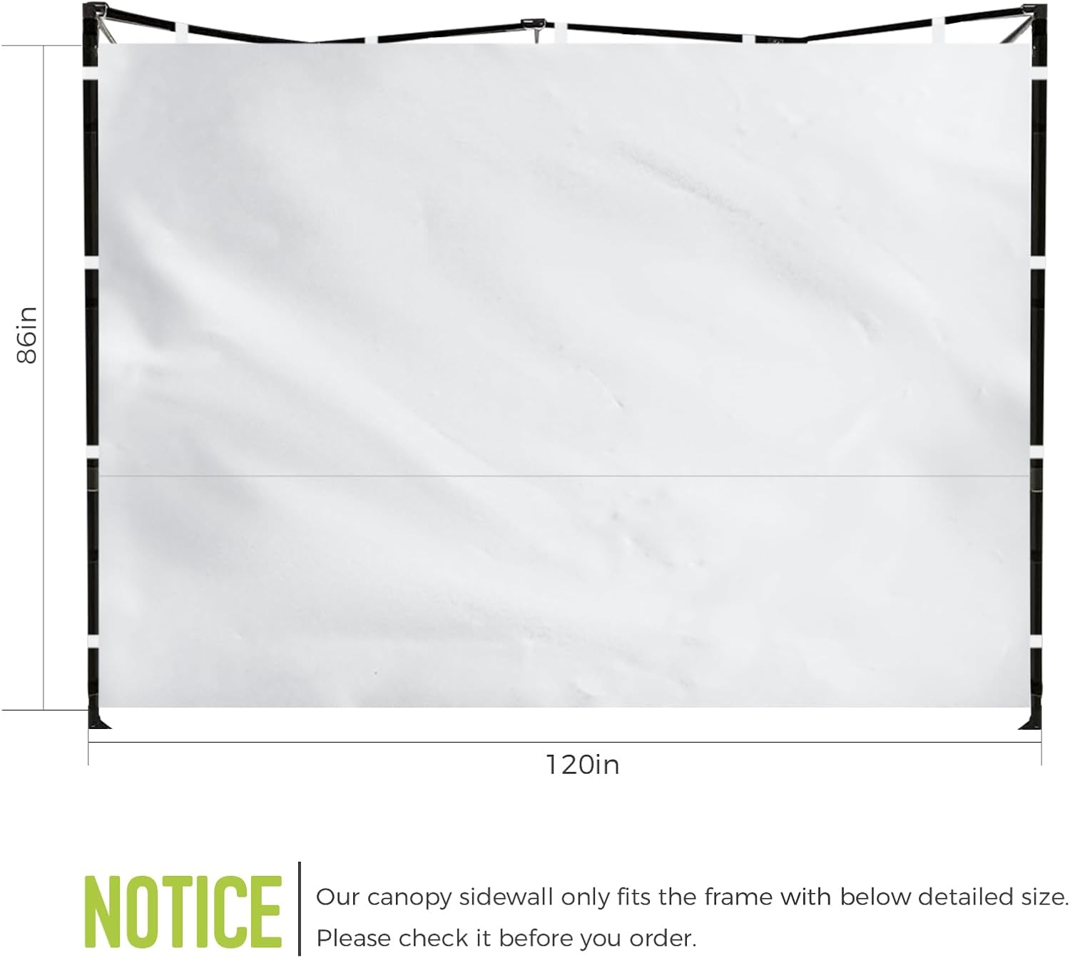 Instant Canopy Sidewalls for Pop Up Canopy Tent, 300D Waterproof Material for Outdoor Events, Vendor Booths, and Privacy (Sidewalls Only) (White, 10x10ft-3pcs)