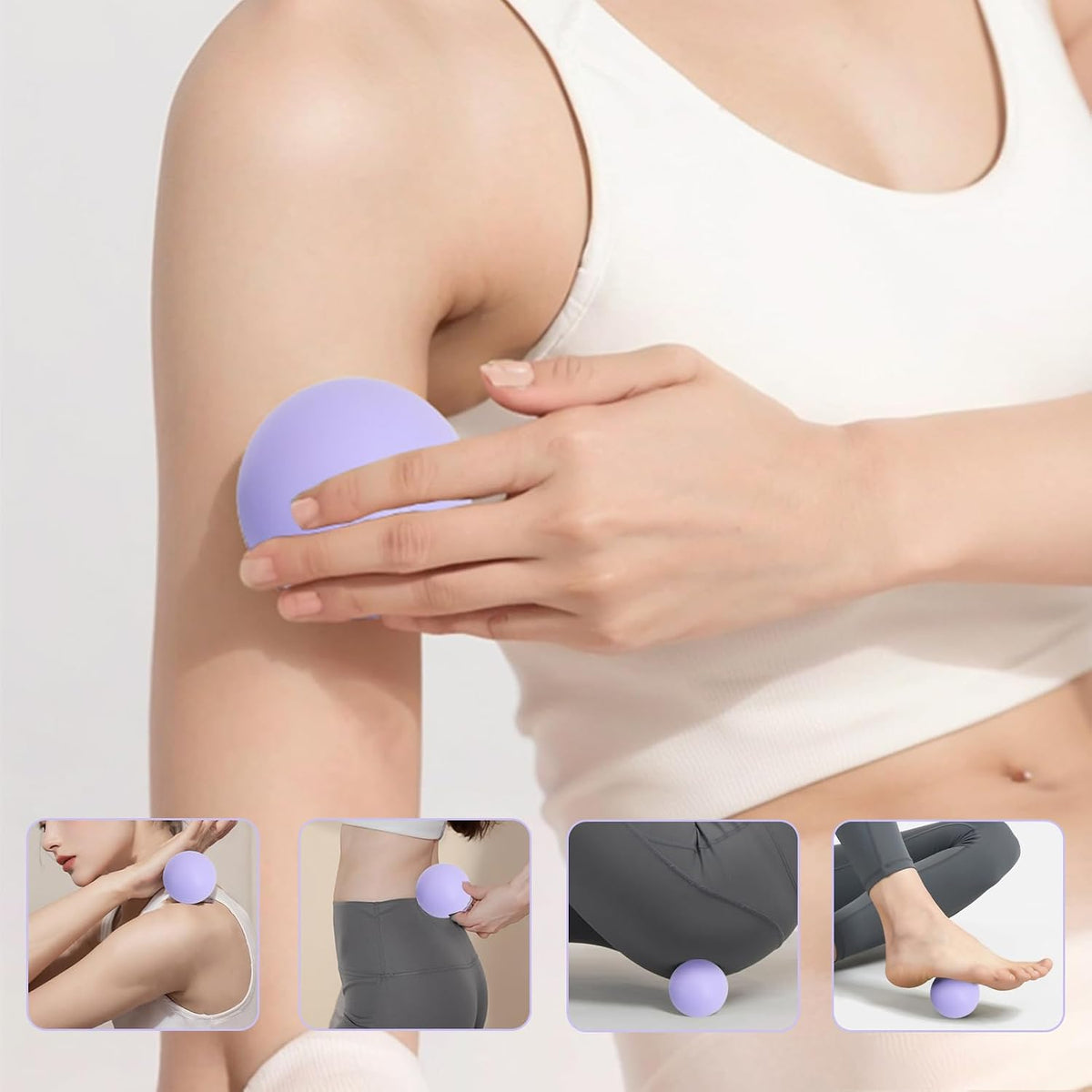 Silicone Massage Ball Set, Peanut, Lacrosse & Spiky Massage Balls