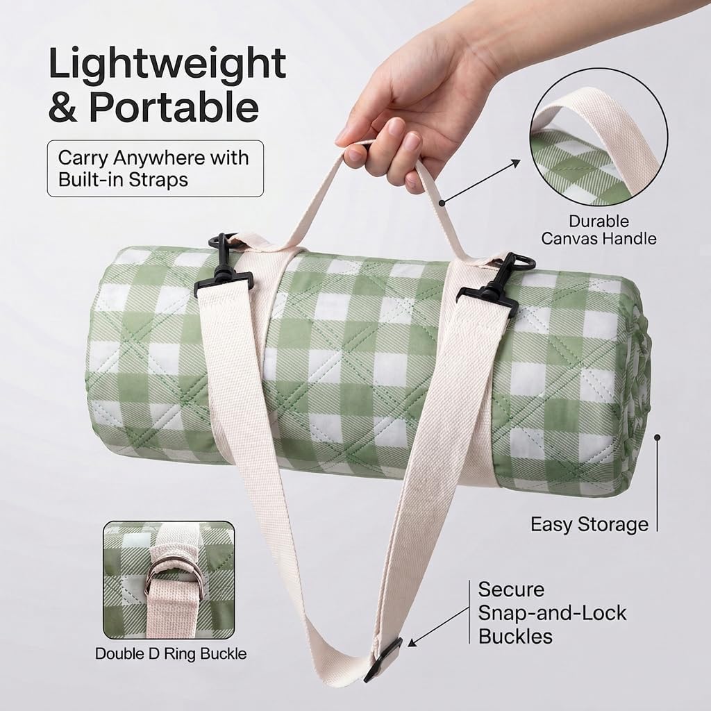 Extra Large Picnic Blanket 80"x 83", Waterproof Sandproof Beach Outdoor Mat