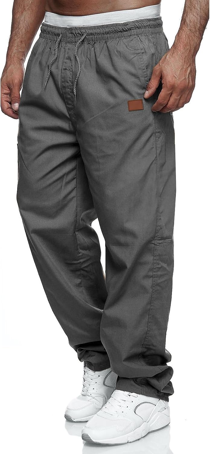 Rela Bota Mens Casual Jogger Pants Cargo Pants Drawstring Sweatpants