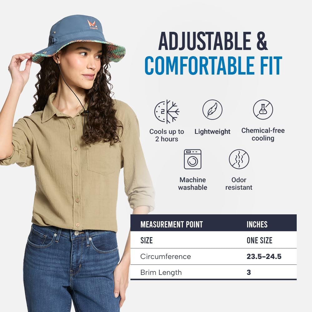 MISSION Cooling Bucket Hat - Unisex Wide-Brim Hat for Men & Women - Lightweight, Foldable & Durable - Cools Up to 2 Hours