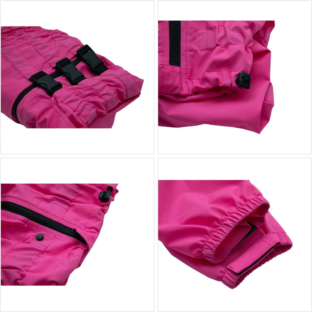 Lovelonglong Waterproof Dog Raincoat – 4-Leg Full Body Dog Rain Suit with Reflective Strips & Leash Opening, Outdoor Dog Jacket for Rainy Weather