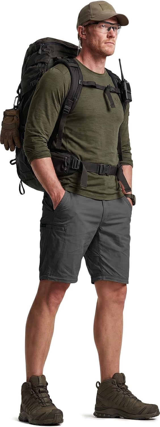 CQR Men's Convertible Cargo Tactical Pants, Water Resistant Outdoor Hiking Pants, Zip Off Lightweight Stretch Work Pants