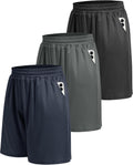 5 Pack Athletic Gym Mens Shorts - Workout Black Quick Dry Basketball Shorts