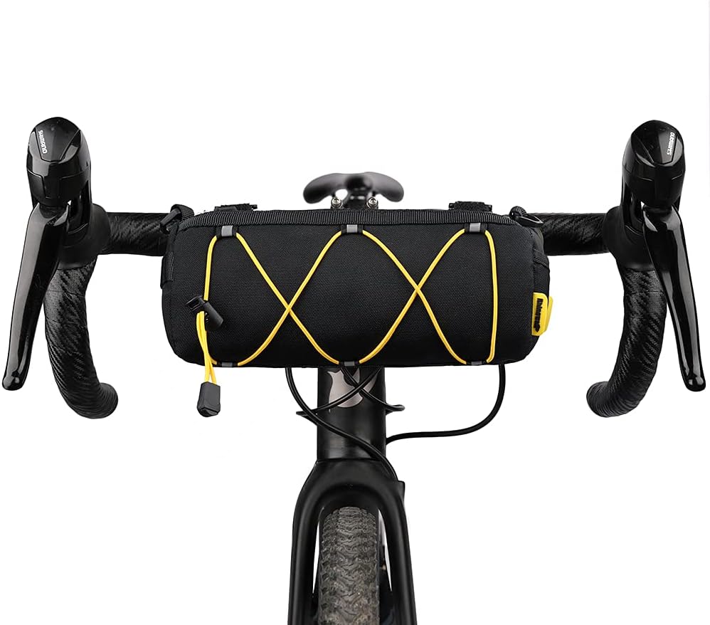 Rhinowalk Bike Handlebar Bag, Bicycle Front Bag Frame Storage Roll Bag Mountain Road Bikes Commuter Shoulder Bag Professional Cycling Accessories