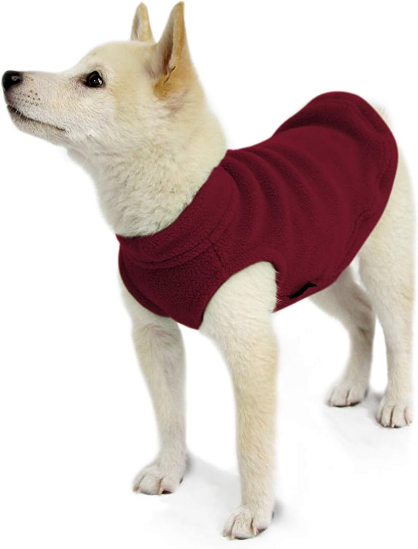Gooby Stretch Fleece Vest Dog Sweater, Burgundy, Medium
