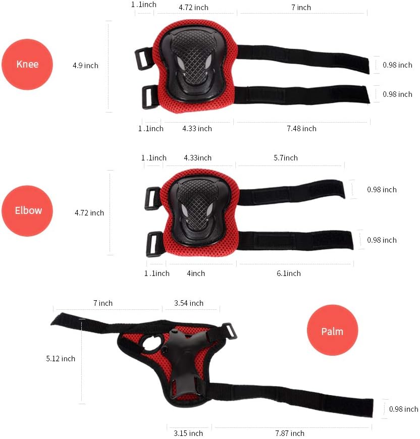 XJD Kids Bike Helmet Set for 3-5-8-14 Years, Knee Elbow Pads Wrist Guards
