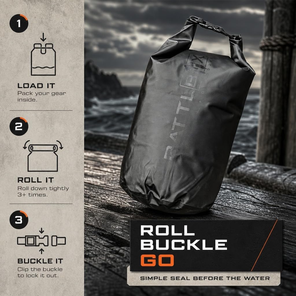 BATTLBOX 30L Waterproof Dry Bag Backpack, Roll Top Floating Dry Sack