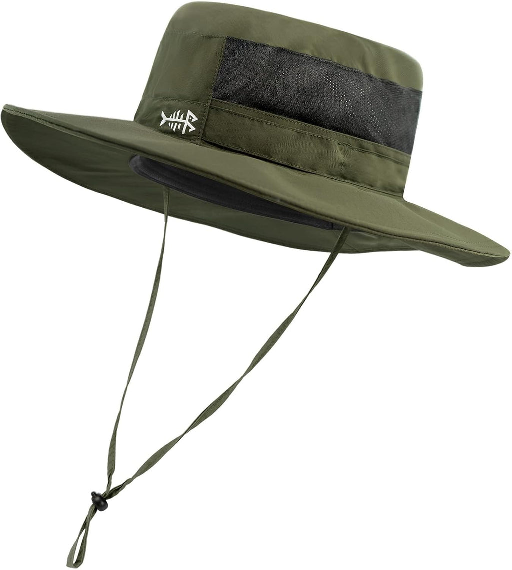 BASSDASH UPF 50+ Sun Fishing Hat Water Resistant with Detachable Neck Flap