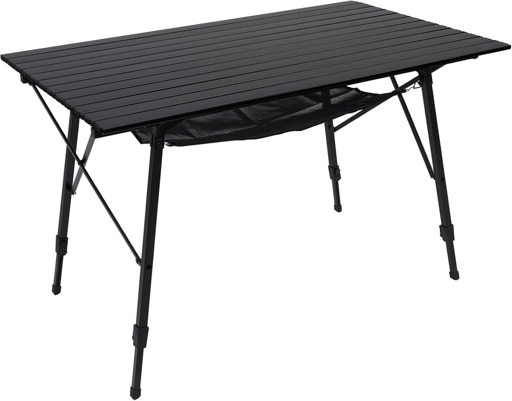 Portal Camping Table, Folding Aluminum Outdoor Table with Mesh Layer