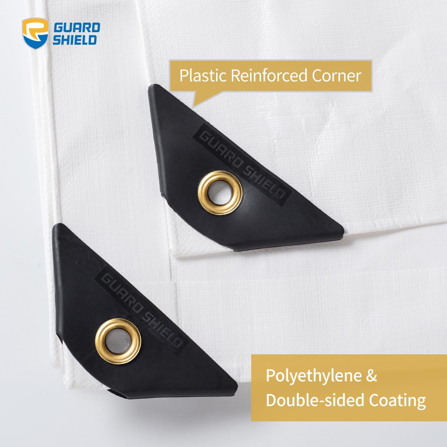GUARD SHIELD Super Heavy Duty White Ploy Tarp Cover 16x20 Feet Waterproof Tarps 16mil Thick UV and Tear Resistant Tarpualin