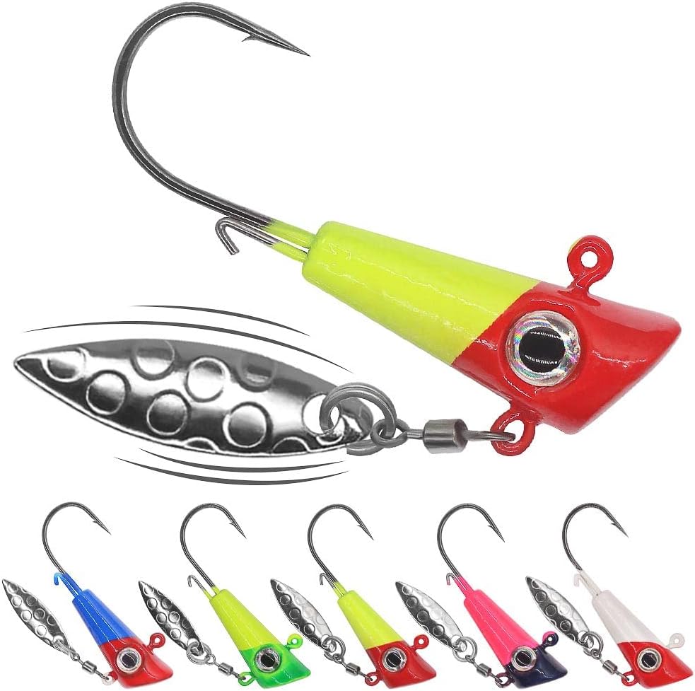 Shad Darts Fishing Lures Dart Head Jig Underspin Bucktail Hair Jigs Head for American Shad Bass Walleye Crappie Panfish 1/16oz 1/8oz 1/32oz 1/4oz 25 Pack