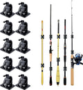 Wall Mounted Rod Clips - 10Pcs Fishing Pole/Cue/Curtain Rod Holder Clips Storage Rack
